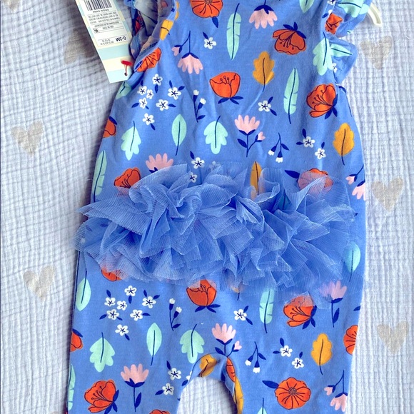 Cute floral jumpsuit with tutu 0-3m - Picture 3 of 5